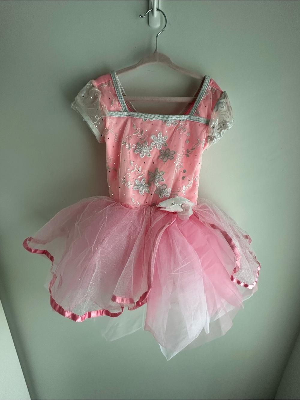 Pink Floral Tulle Ballet Costume for Kids